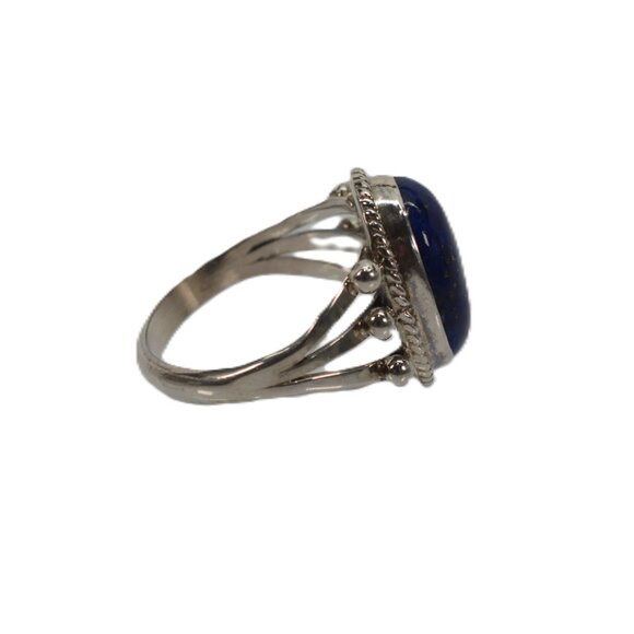 Native American Artisan Sterling Silver Lapis Ring from Running Bear - Picture 4 of 4